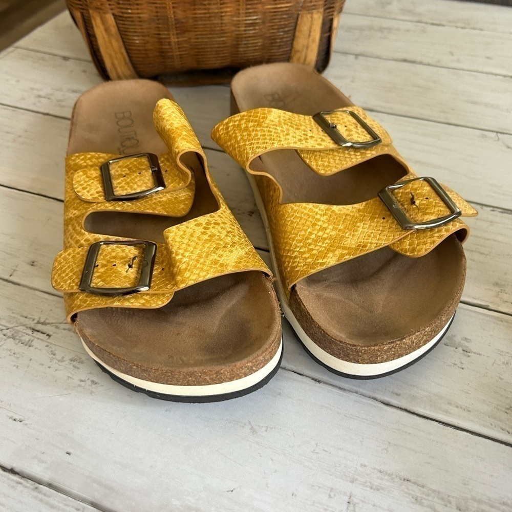 Corkys Womens Beach Babe Slip-on Adjustable Slide Sandal (Yellow Snake,9)